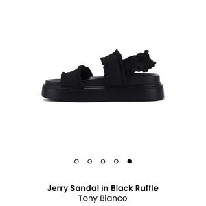 Jerry Sandal in Black Ruffle
Tony Bianco, new never worn.